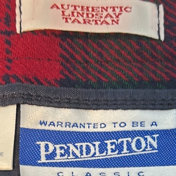 Vintage Pendleton Lindsay Tartan Plaid 100% Wool Skirt Red & Green USA Size 18 - Picture 6 of 17